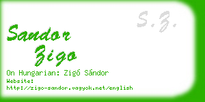 sandor zigo business card