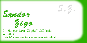 sandor zigo business card